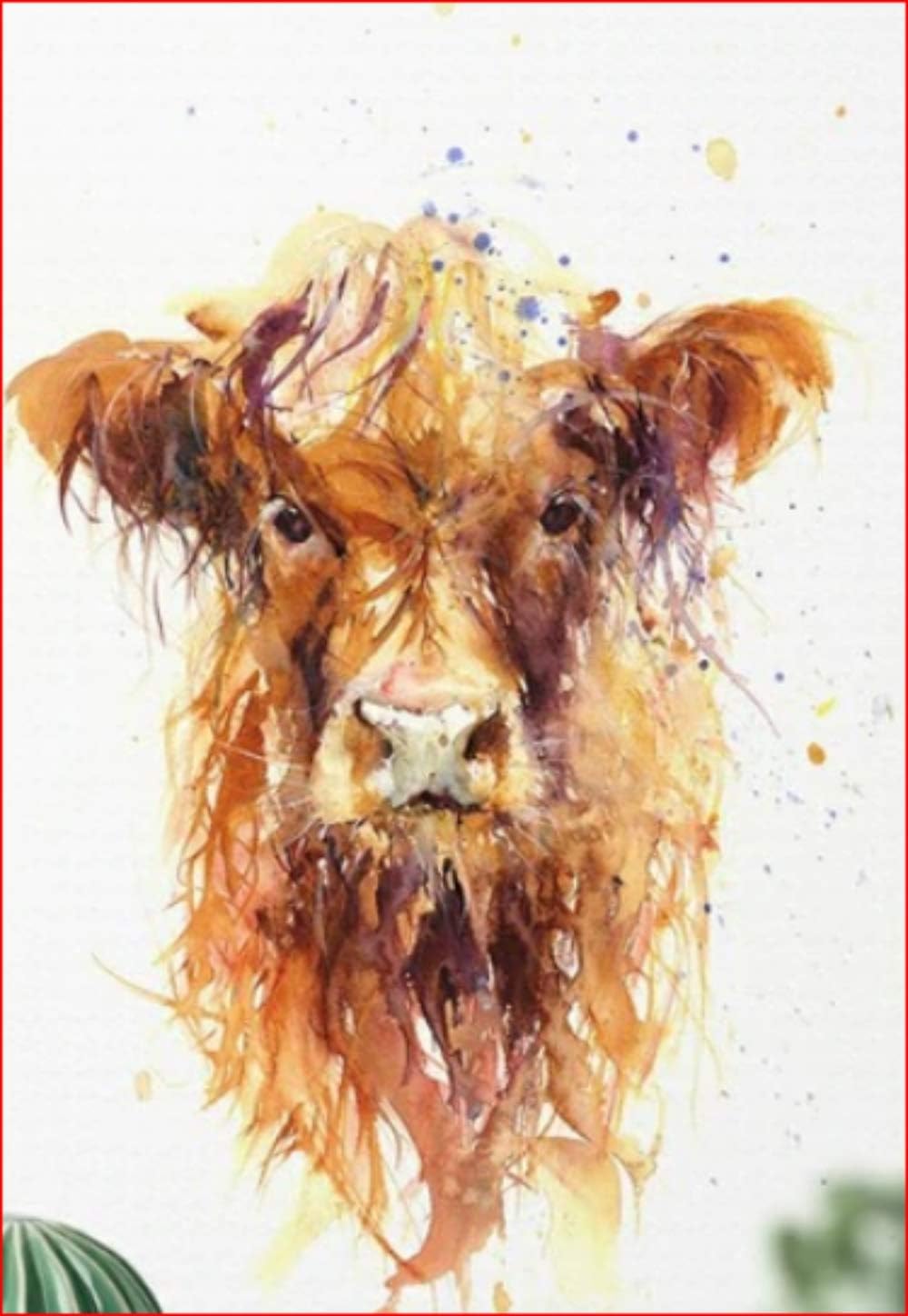 Yellow Cow Paint by Numbers for Adult DIY Paint by Number Crafts Paint by Number Wall Decoration Oil Painting kit Beginner^<16" by 20">
