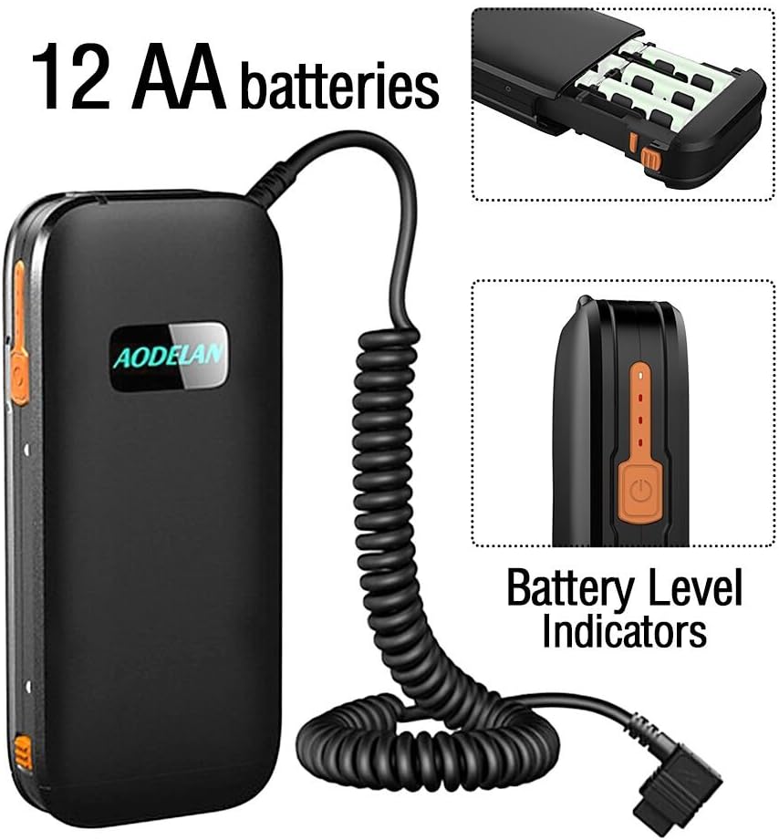 AODELAN Flash Batterie Boîtier Batterie flash externe pour Canon