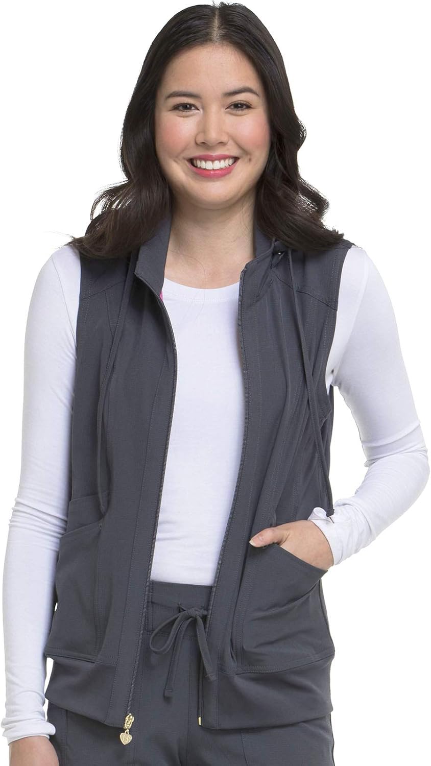 HeartSoul Break on Through HS500 Women's In-Vested Love Solid Scrub Vest: Clothing