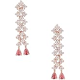 I Jewels Indian Wedding Bollywood Fashion Cubic Zirconia Diamoand Stud Earrings For Women