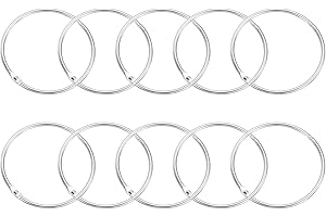 uxcell Shower Curtain Rings,20pcs - Carbon Steel Round Snap Shower Curtain Hooks, 2.4 Inch Loose Leaf Binder Rings for Shower