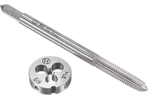 uxcell M4 x 0.7mm Metric Tap and Die Set, Machine Thread Screw Tap with Round Threading Die, Tap & Die Kit for Nut Screw Bolt