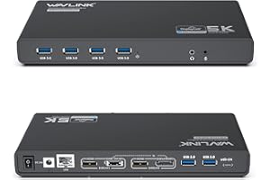 WAVLINK USB C Docking Station, Dual 4K Monitor with 65W Laptop Ultra HD Multiple Display Dock with 2 x HDMI & DisplayPort, Gi