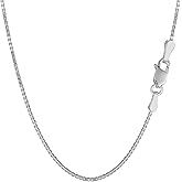 Jewelry Affairs Sterling Silver Rhodium Plated Box Chain Necklace, 1,5mm