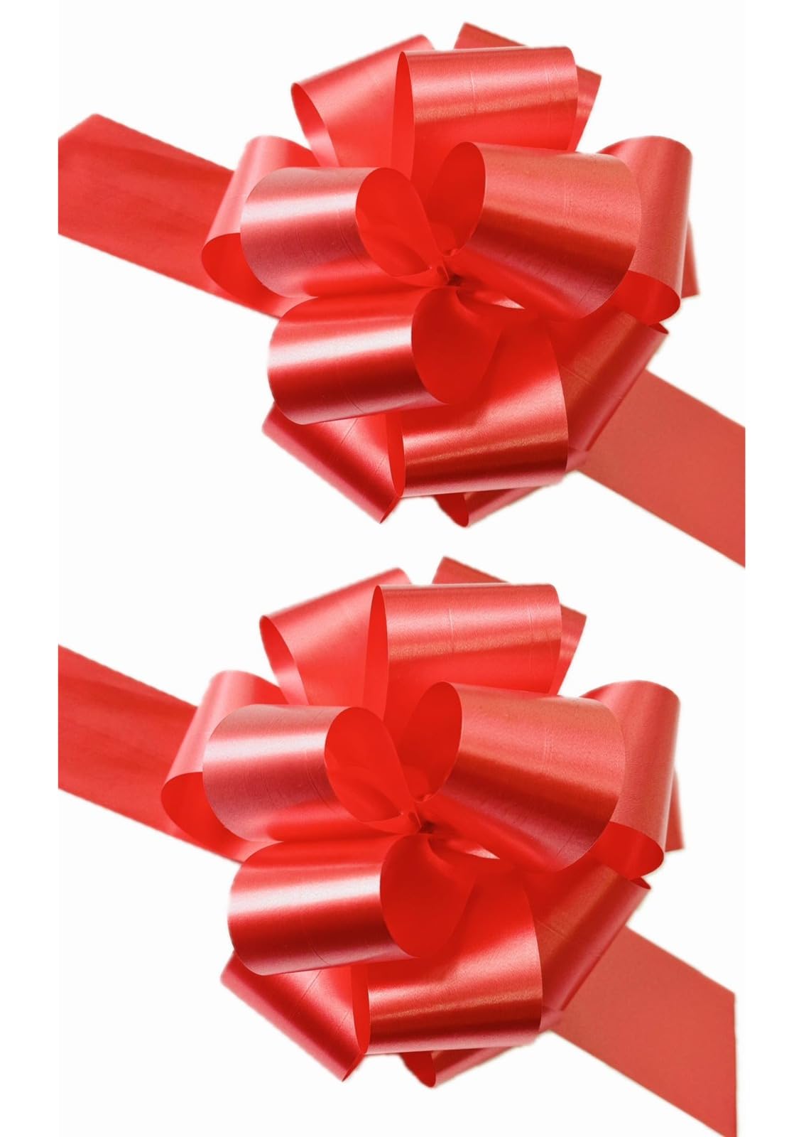 Ribbon Pull Bows Red 50mm Large Gift Wrap Bows Florist Pull Bows Ribbon for Gift Wrapping Flower Arrangements Gift Baskets Hamper Wedding Cars Party Decorations 10 Pieces
