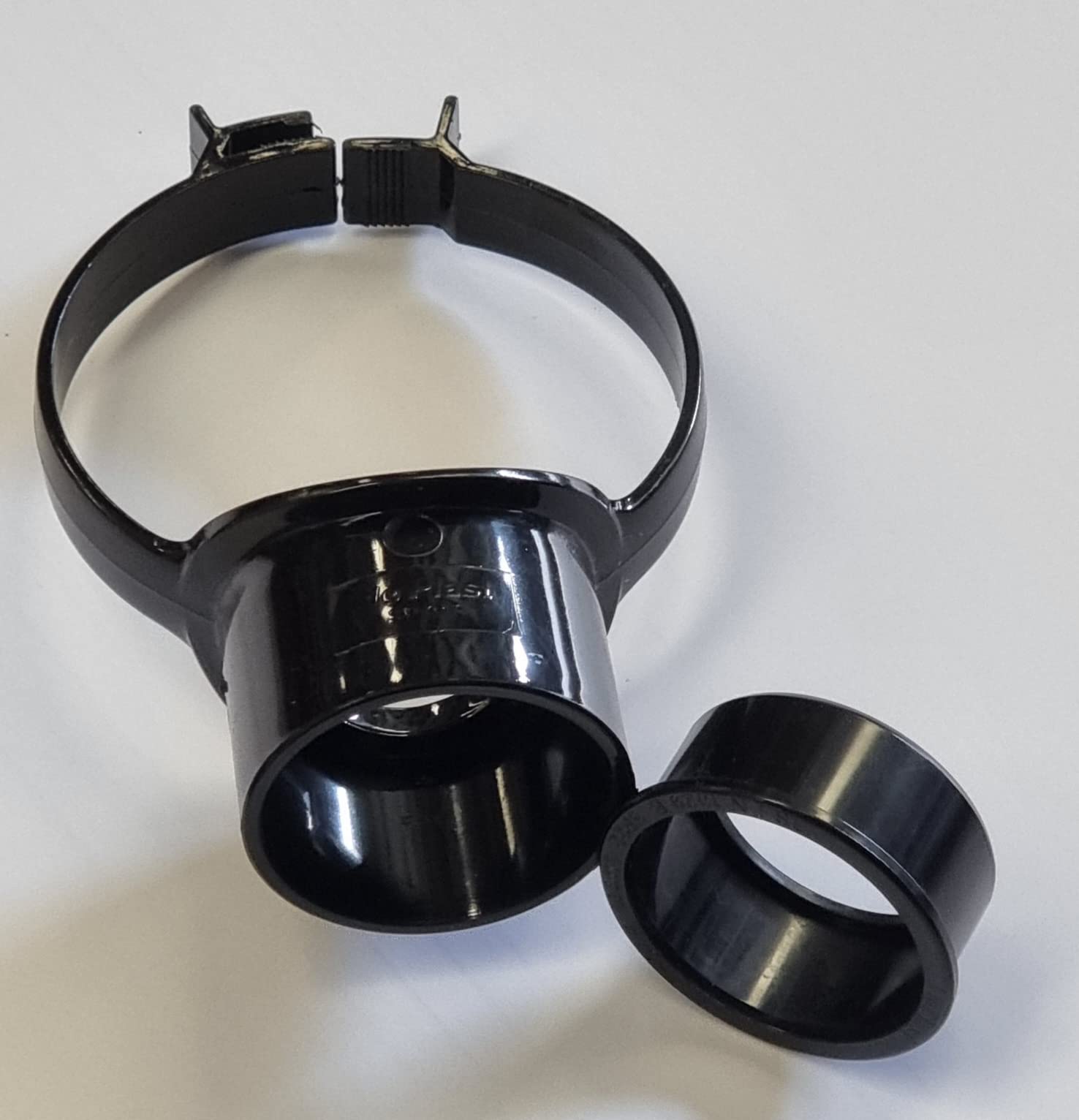 Floplast Soil Pipe Black Strap Boss with 50mm Solvent Boss Adapter