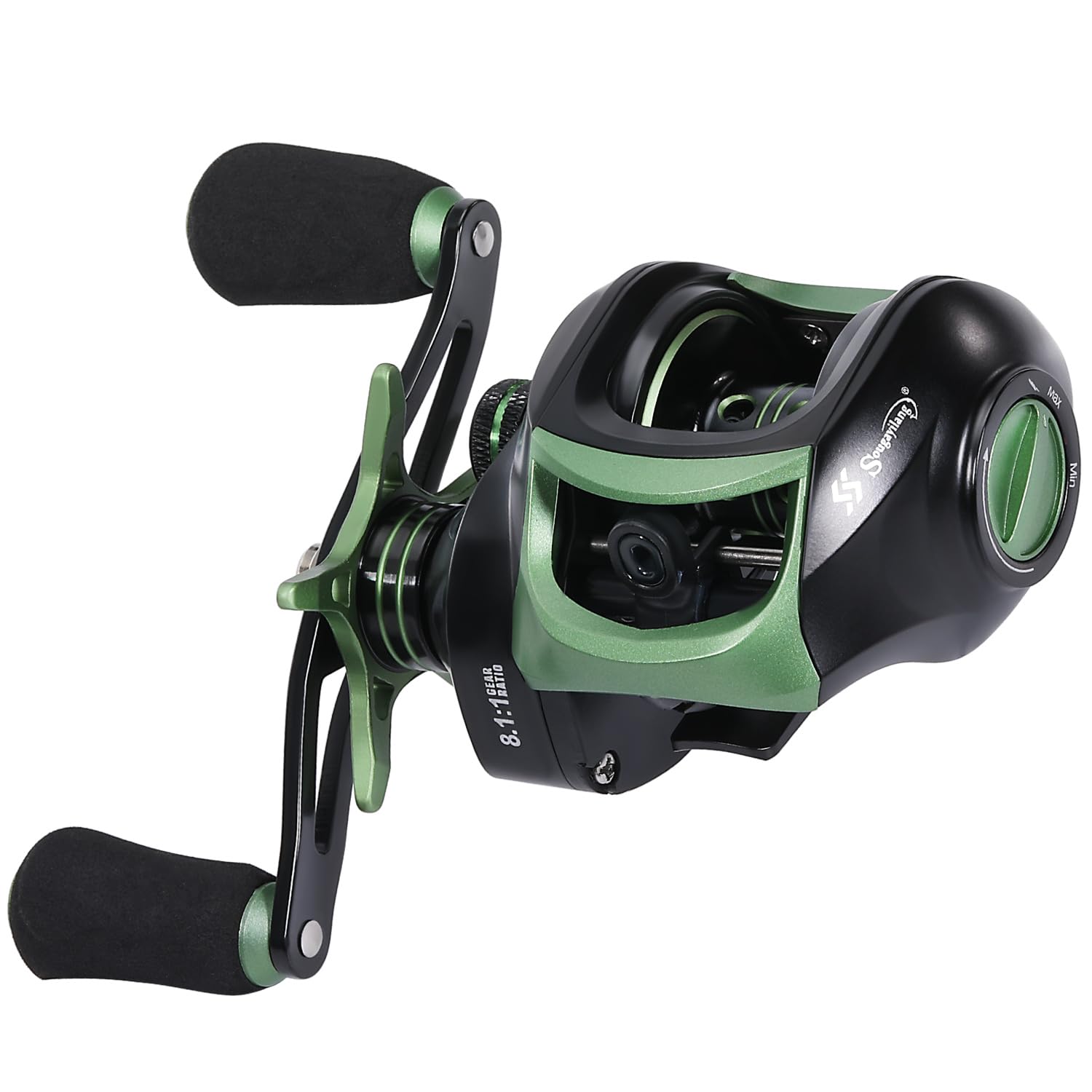 Sougayilang Fishing Baitcasting Reel, Baitcaster Fishing Reels with 9+1BB,Magnetic Braking System- Black- Right