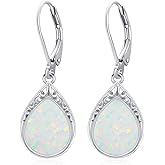 HPQQ Teardrop Earrings for Women Celtic Filigree Drop Earrings Sterling Silver Leverback Jewelry Mother's Day Gifts for Women Mom