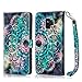 Hocase Galaxy S9 Case, PU Leather Full Body Protective Wallet Case Cover with Credit Card Holders, Wrist Strap, Magnetic Closure for Samsung Galaxy S9 (SM-G960) 2018 - Mandala in Galaxy