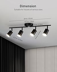Bojim Flexible Led Track Lighting, 4-Light Black