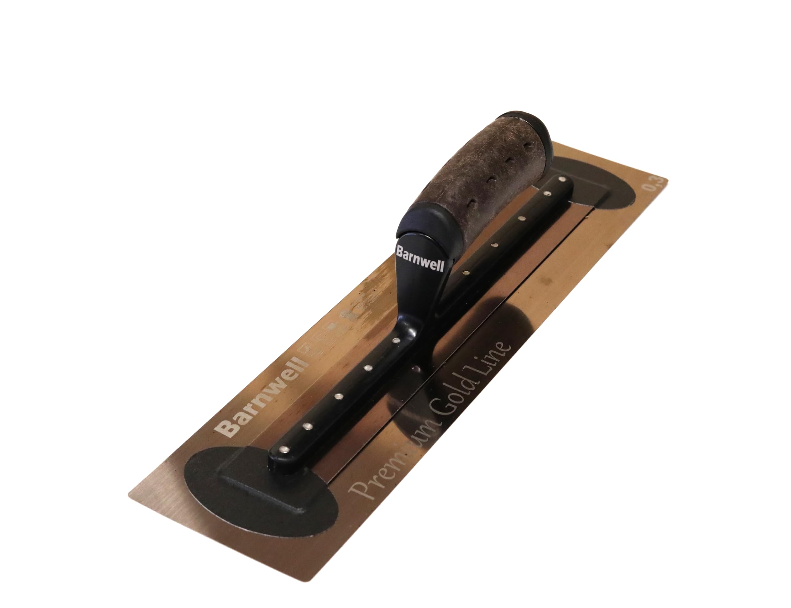 Barnwell Premium Flexi Gold Leather Handle Finishing Plastering Trowel Stainless Steel (11" - 18") (16" x 4" Wide)