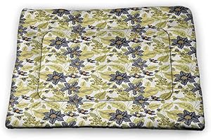 Muyindo Floral Pet Food Mat Victorian Style Clematis Flowers Berries Classical Bouquets Vintage Recycle Pet Mats Green Charcoal Grey Orange 23