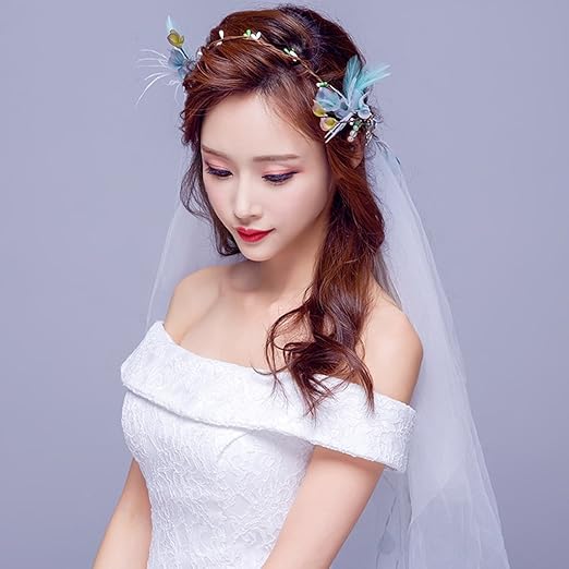 Artificial Vine Flower Flower Wreath Bridal Hair Bands Long Veil