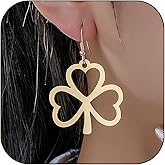 St patricks Day Clover Earrings for Women Glitter Hollow Shamrock St. Patrick's Day Earrings Shamrock St Patricks Day Accessories Earring St. Patrick's Day Jewelry for Women