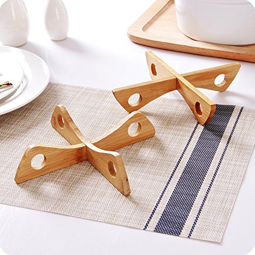 image for Brave669 Detachable Wooden Heat Insulation Rack Mat Pot Holder for Kit