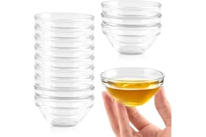 Supkiir 2.5oz Glass Pinch Bowls, 12 Pcs Small Clear Meal Prep Bowls, 3" Mini Dipping Sauce Dish Glass Bowls for Spices, Sauce