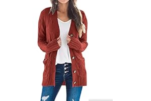 SMIDOW Women's Cardigan Chunky Open Front Button Sweaters with Pockets Loose Slouchy Oversized Fall Outerwear Coat
