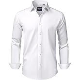 Alimens & Gentle Men's Dress Shirts Transitional Weather Long Sleeve Stretch Wrinkle-Free Button Down Top
