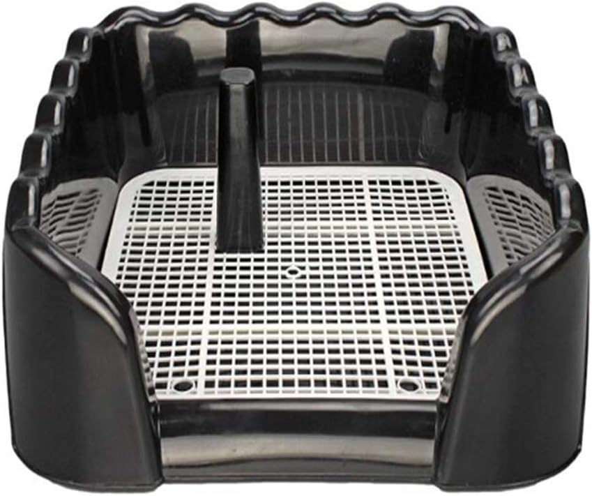 JOEPET Portable Plastic Fenced Toilet Indoor Plastic Scalloped Fenced Dog Toilet Pet Potty for Indoor & Outdoor,Black,L