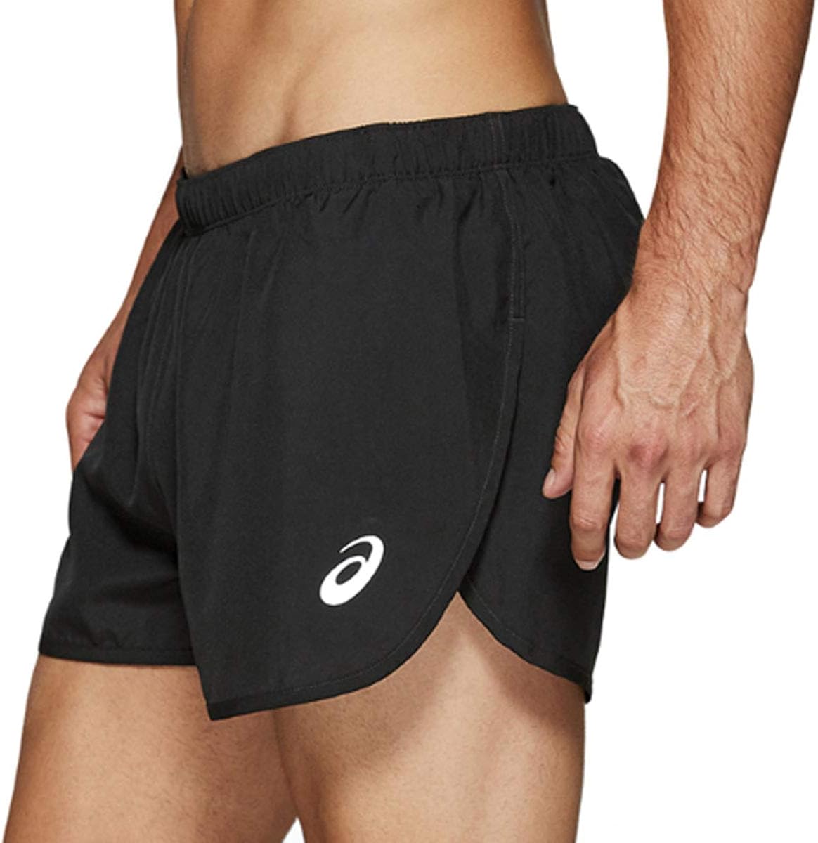 asics silver split short