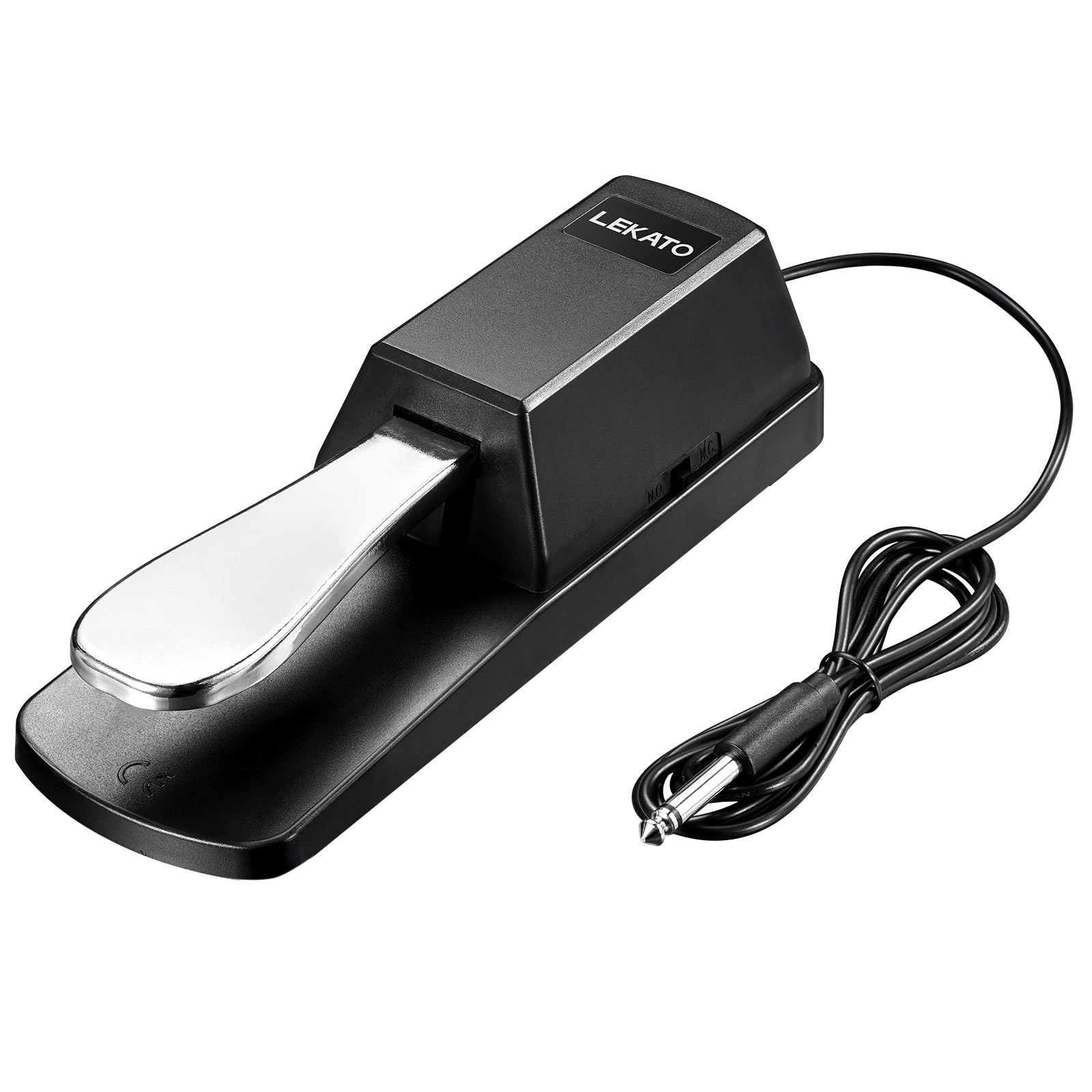 LEKATO Universal Sustain Pedal for Keyboard, Piano Foot Pedal with Polarity Switch for Electronic Keyboards, MIDI Keyboards, Digital Piano, 1/4" Input Plug, 1.5m Cable