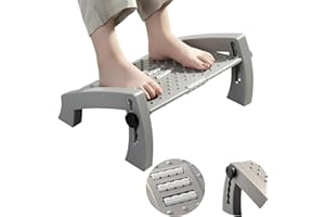 BYMECOST Foot Rest for Under Desk at Work, Adjustable Height Foot Rest, Ergonomic Foot Stool with Roller Massage for Pressure Relief, Portable Footstool Comfortable Leg Rest Under Desk for Office & Home (gray)