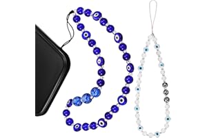 Gadpiparty Evil Eye Beaded Phone Lanyard Wrist Strap Phone Charm Chain Accessories for Cell Phones Keychains and Bags
