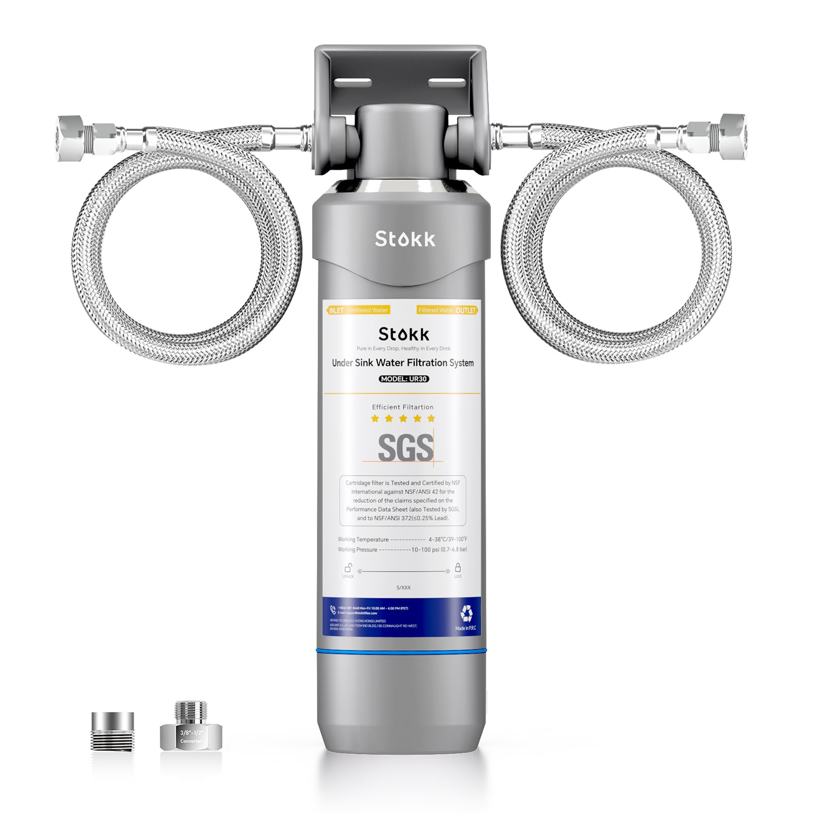 Photo 1 of Stokk UR30 Under Sink Water Filter, Reduces Chlorine Bad Taste & Odor, 16000 Gallons Under Counter Water Filter Direct Connect to Kitchen Faucet, NSF/ANSI 42&372