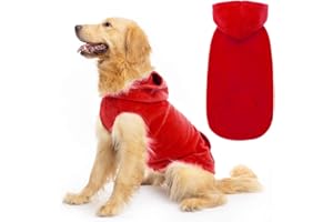 EXPAWLORER Dog Hoodie Fleece Sweater Vest, Hooded Dog Sweatshirt Fall Winter Pet Clothes with Leash Hole, Sleeveless Warm Cozy Puppy Clothing for Cat Small Medium Large Dogs Girl Boy, Red XL
