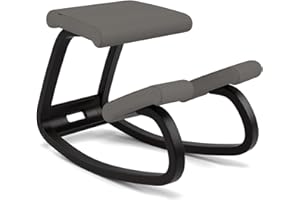 Varier Variable Balans Original Kneeling Chair Designed by Peter Opsvik (Dark Grey Revive Fabric with Black Ash Base)
