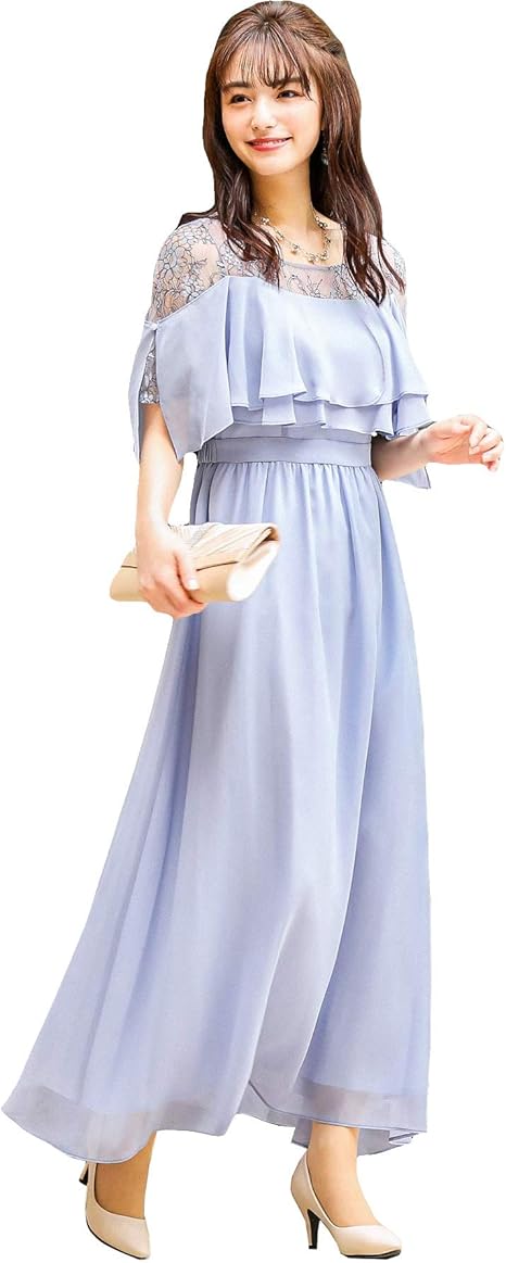 Amazon Fashionletter ファッションレター 2wayレース シフォンロング 結婚式 ワンピース パーティードレス パーティー ドレス 通販