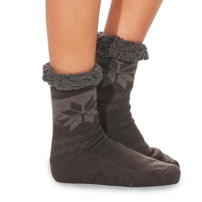 Matyfashion Collection Herren Hüttensocken/warme Strümpfe mit ABS Sohle und Innenfell / Kuschelsocken7