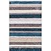 nuLOOM Drey Striped Shag Area Rug - 9x12 Shag Area Rug Casual Blue Multi/Brown Rugs for Living Room Bedroom Dining Room Nursery