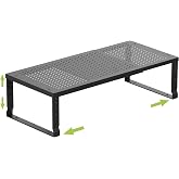 Jojocross Expandable Cabinet Shelf Organizer, Storage Spice Rack, Stackable Adjustable Shelves for Kitchen, Pantry, Cupboard, Bathroom, Countertop, Desktop - 1 Pack, Black, Medium with Hole