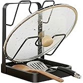 2026 Kitchen Pot Lid Storage Rack with Tray, Kitchen Pot Lid Holders Double Layer on Counter, Space-Saving, Durable, Easy to Clean
