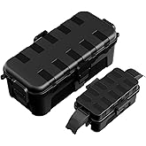 Flemoon 2-Piece Outdoor Waterproof Electrical Box Set – 11.5" x 5.2" x 4" Medium & 8.1" x 4.9" x 3.1" Small Weatherproof Electrical Boxes for Power Strip, Holiday String Light, Black