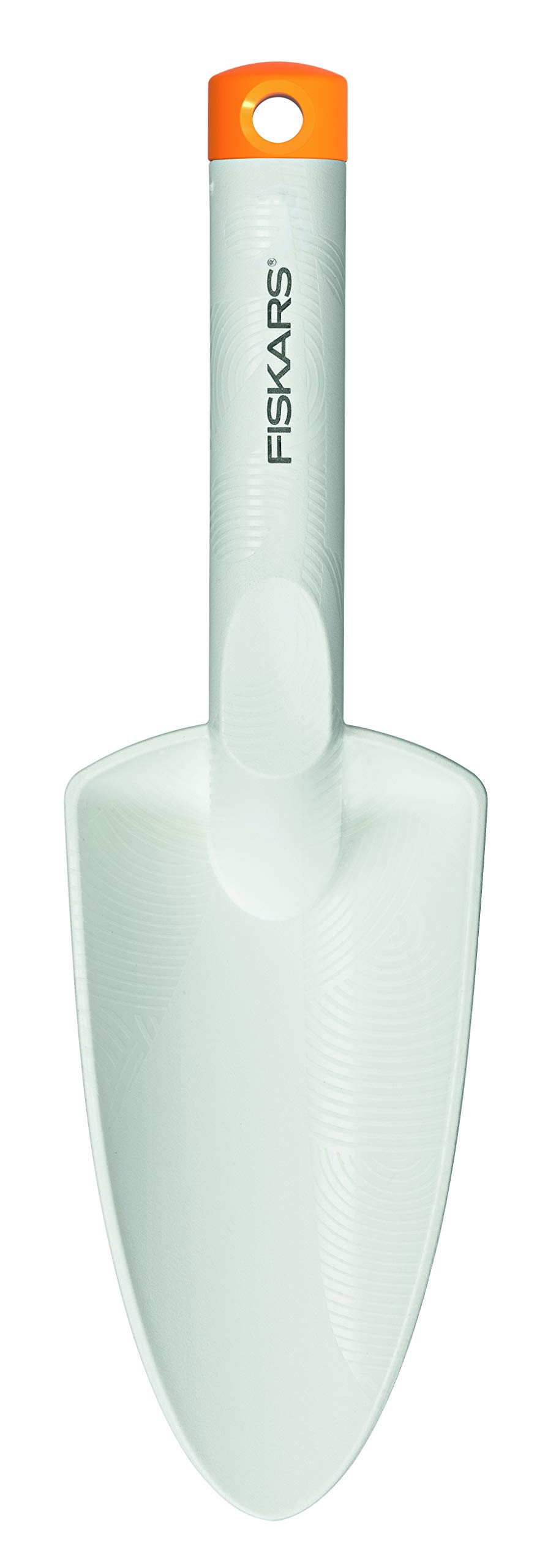 Fiskars flower shovel for planting and re-homing, Length: 29.1 cm, White/Orange, FiberComp/ Steel, Light, 1027032