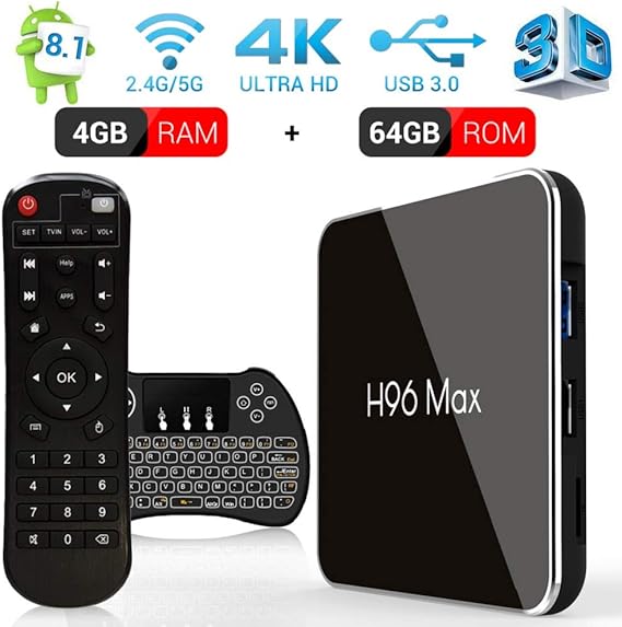 Android 8.1 Smart TV Box 4GB RAM 64GB ROM H96 MAX X2 TV Amazon.co.uk