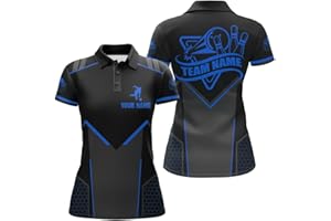 PANTOMI-LLC Personalized Bowling Shirts for Women, Womens Bowling Shirts, Bowling Jersey Bowling Team League Polo Shirt