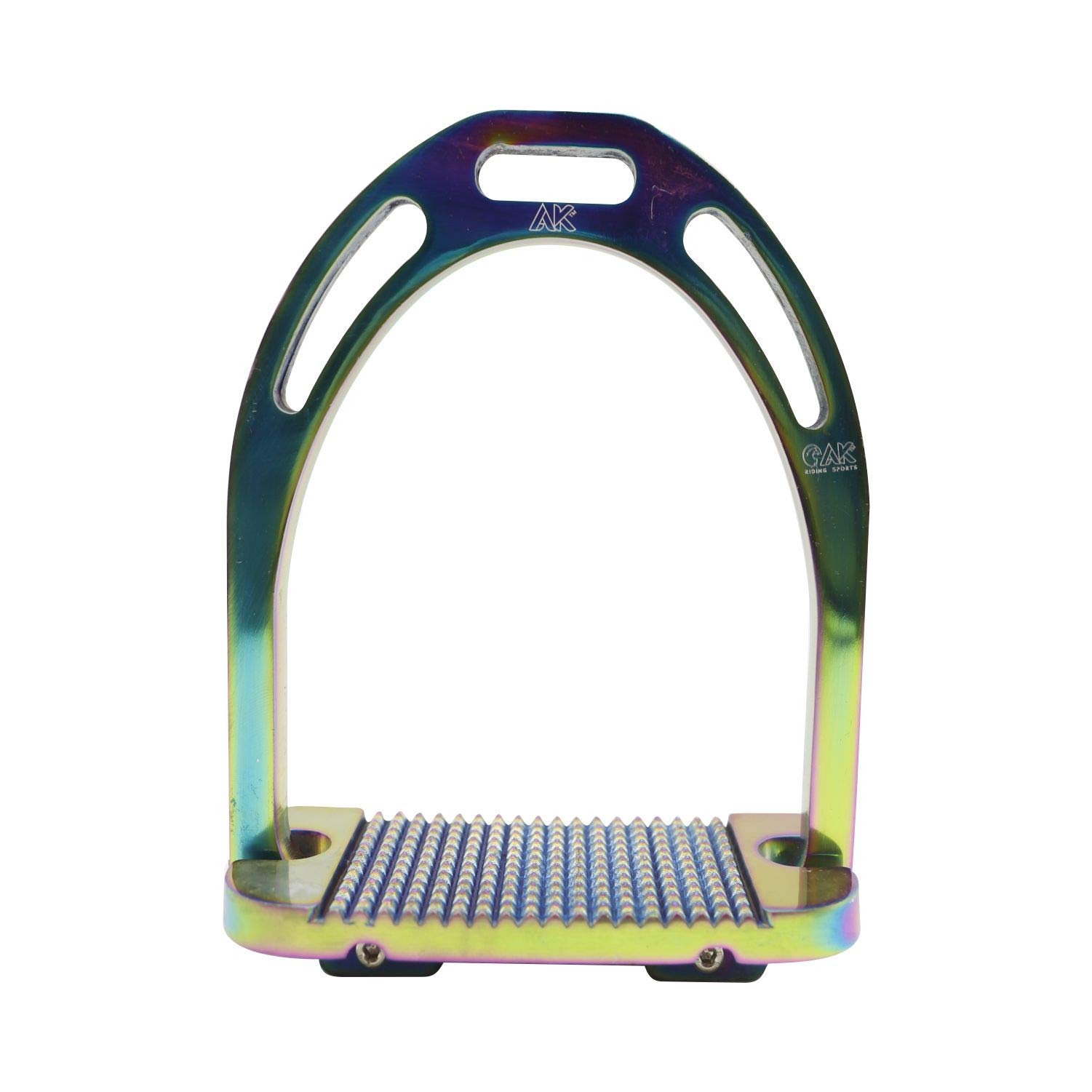 AK Aluminum Light Weight Horse Riding Equestrian Stirrups with Coated Colors (Multi, 4.75'')