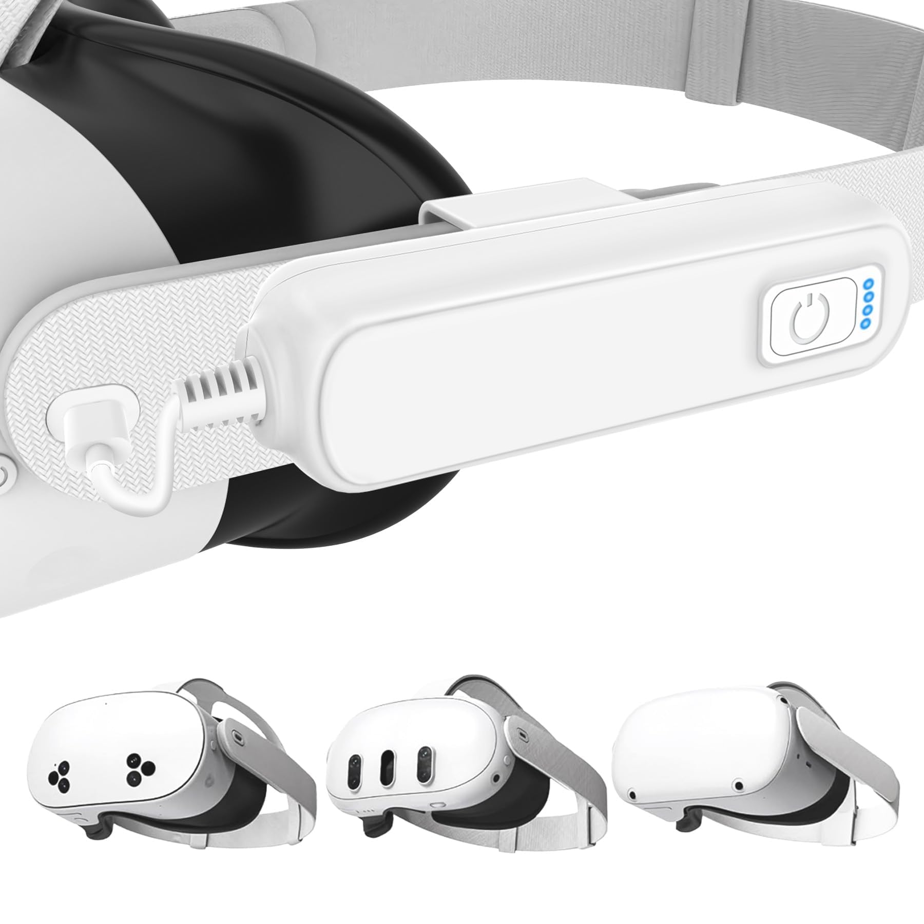 YRXVW Battery Pack for Meta/Oculus Quest 3S/3/2,5000mAh Battery VR Charger, Extend 2-4 Hours Playtime, Lightweight Fast Charging VR Headset Safe Power Bank for Meta Quest 3S/3/2 Accessories