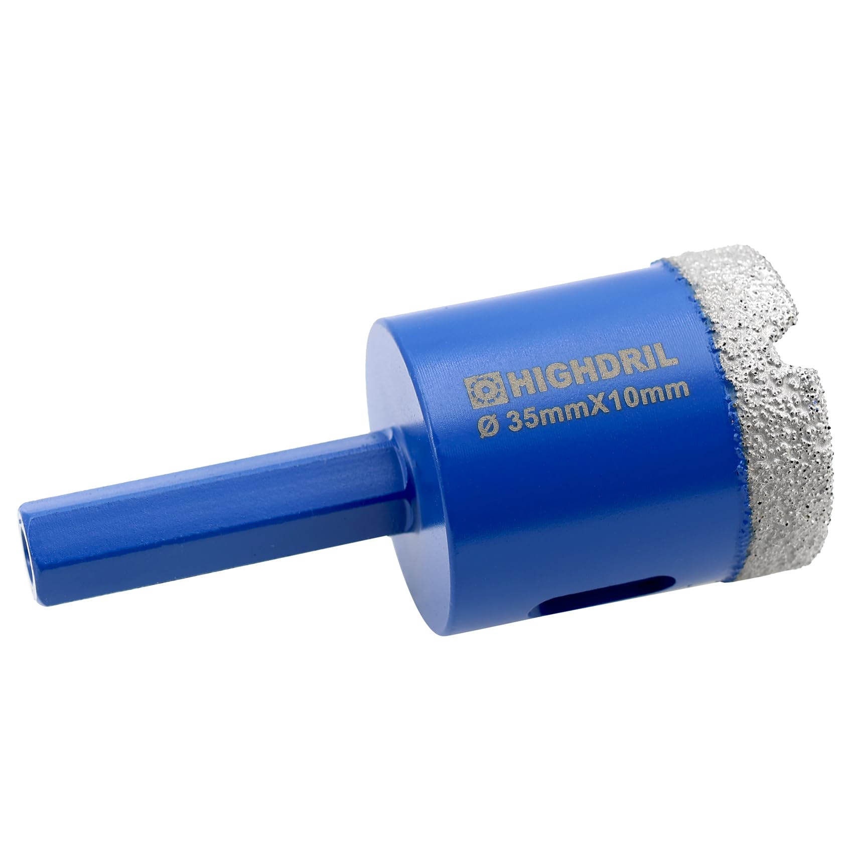 HIGHDRIL Diamond Tile Drill Bit - 35mm Diamond Hole Saw for Porcelain Ceramic Granite Marble with Hex Shank Fixed on Electric Drill
