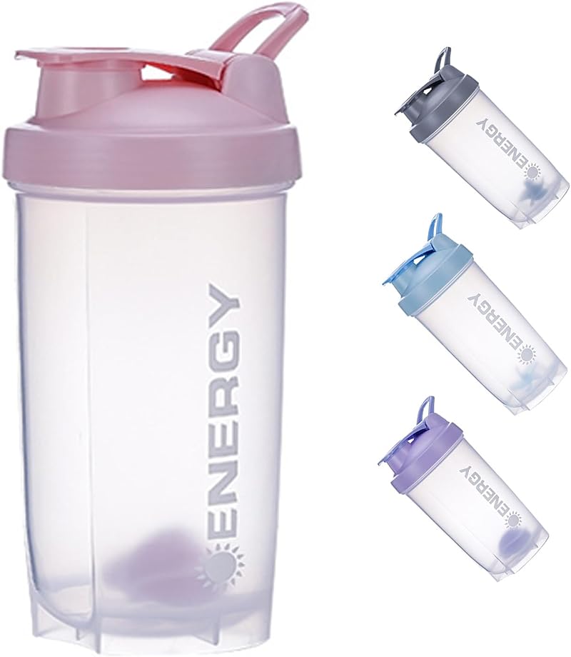 Pubiao Shaker Protein Cup 500 ml Pink with Mixer Ball Dual Mix