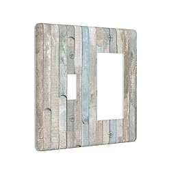 Country Rustic Teal Blue White Wood Plank Grain 2