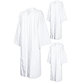 IvyRobes 3 Pcs Adults Matte Choir Robes for Church Baptism Judge Graduation Gown Confirmation Officiant Pastor Costume
