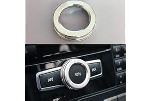 Angelguoguo Car Volume Control Button Knob Decoration Cover Sticker Fit for Mercedes Benz A Class B Class E Class GLK GLA CLA GLE ML GL (Silver A)