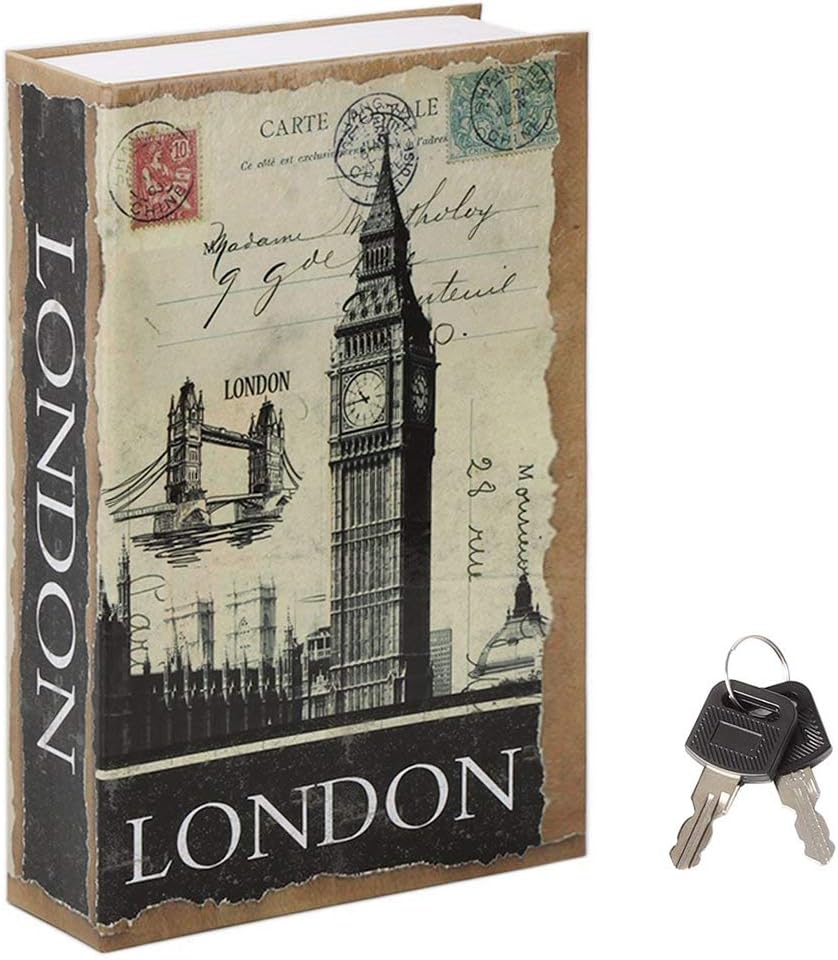 Jssmst Diversion Book Safe with Key Lock, Secrect Hidden Safe Lock Box Large 2019, SM-BS019LN London Bridge: Office Products
