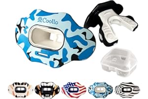 COOLLO SPORTS Lip Guard Mouthguard MAXX/Might Football and High Impact Sports Lip Protector for Adults & Youth (Strap Included)