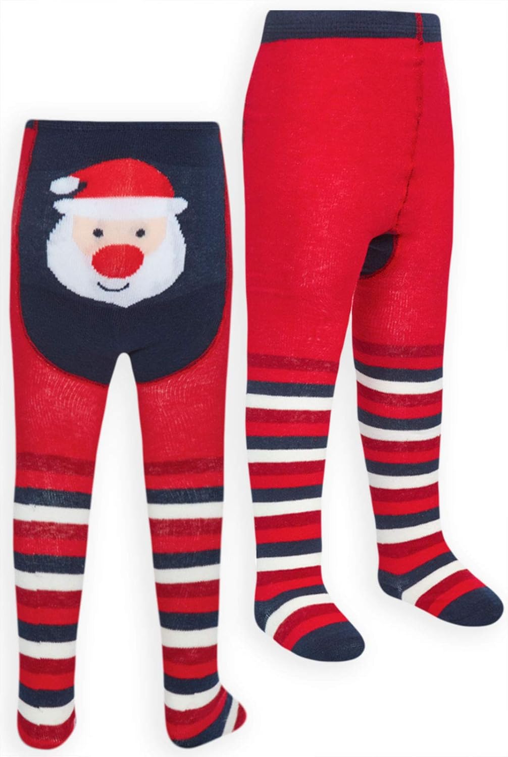 JollyRascals Baby Girls Christmas Tights Cotton Xmas Santa or Pudding