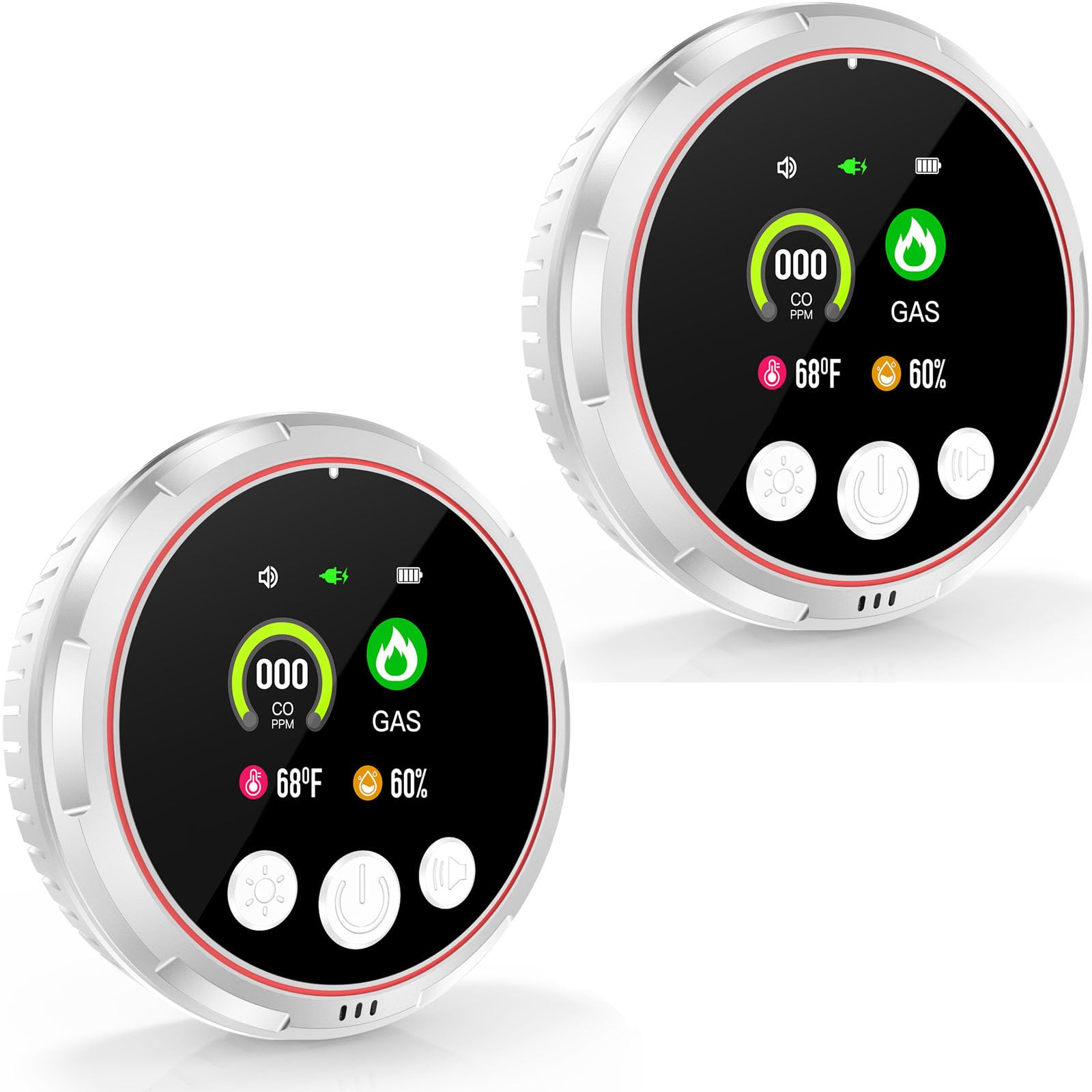 Photo 1 of 2 Pack 4-in-1 Carbon Monoxide Detectors &Natural Gas Leak Detector, Portable Carbon Monoxide Detectors Plug in & Battery Backup - Hotel and Travel Safety, RV, Home